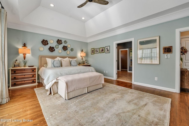 4232 Ashleywood Ct, Louisville, KY 40241 - bedroom with recessed lighting, baseboards, a ceiling fan, and wood finished floors