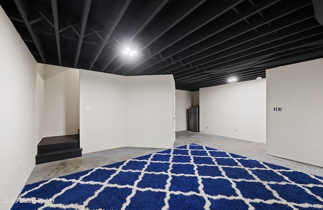 view of finished basement