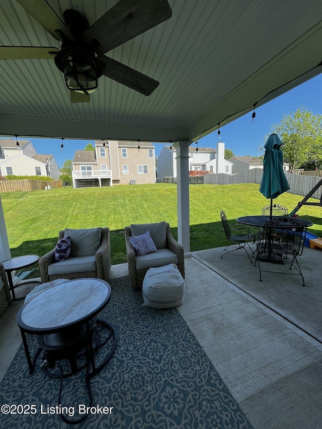 117 Richwood Cir, Georgetown, KY 40324 - view of patio / terrace featuring ceiling fan and a residential view