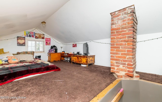 310 Wentworth Ave, Bedford, KY 40006 - carpeted bedroom featuring vaulted ceiling