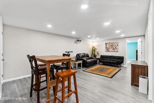 6201 Manse Dr, Louisville, KY 40258 - dining area with light wood-style floors, baseboards, and recessed lighting