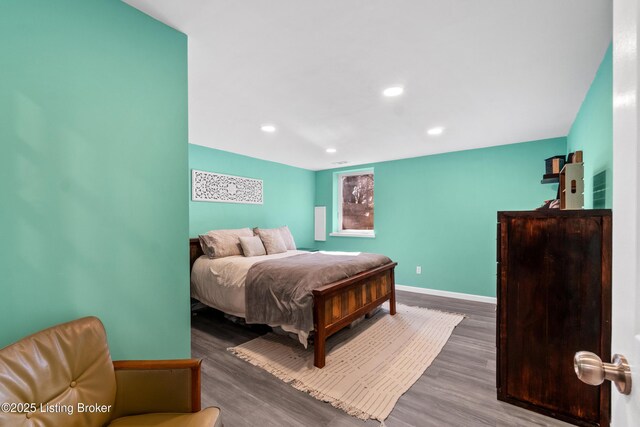 6201 Manse Dr, Louisville, KY 40258 - bedroom with recessed lighting, baseboards, and wood finished floors