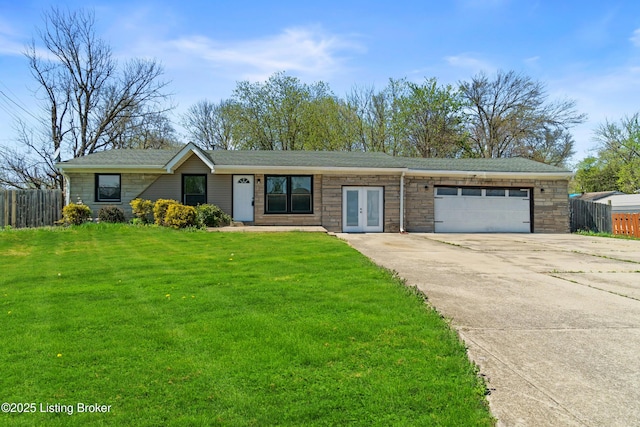 8006 Bramble Ln, Louisville, KY 40258 - single story home featuring a front yard, fence, a garage, and concrete driveway