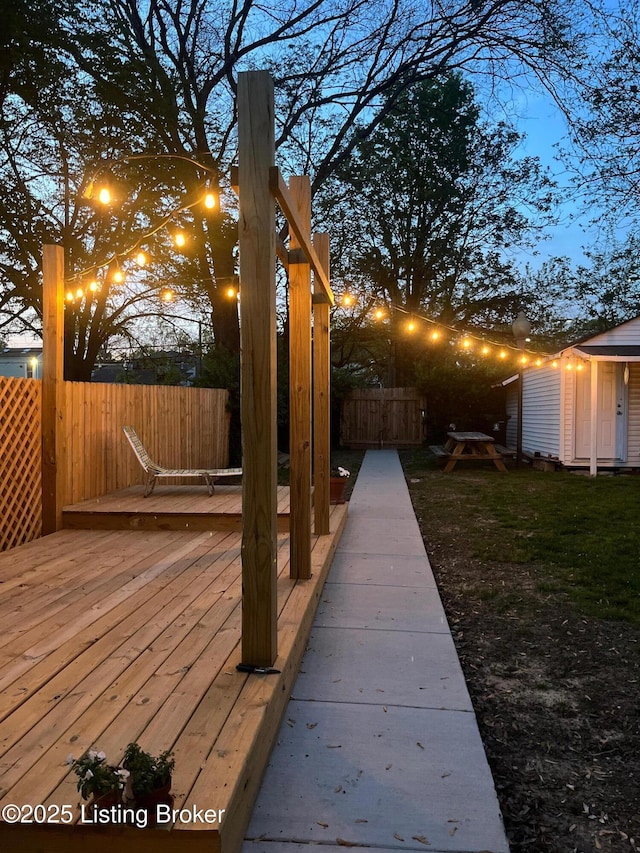 exterior space featuring fence