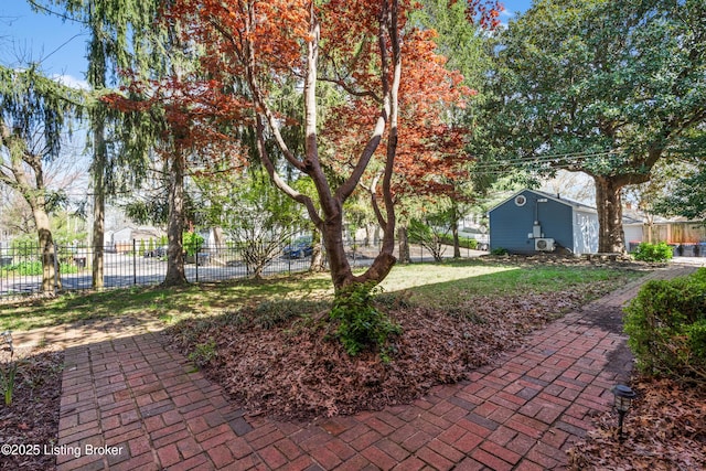 view of yard with fence