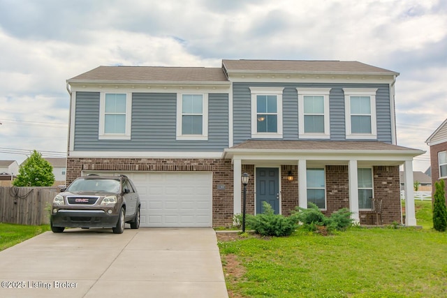 11207 Comfort Ct, Louisville, KY 40229 - view of front facade featuring concrete driveway, a garage, and brick siding