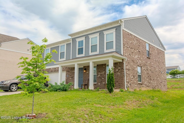 11207 Comfort Ct, Louisville, KY 40229 - view of front of property featuring brick siding, a front lawn, and a porch