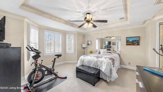 3709 Hurstbourne Ridge Blvd, Louisville, KY 40299 - bedroom featuring crown molding, visible vents, and a raised ceiling