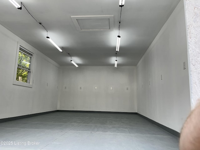garage with baseboards