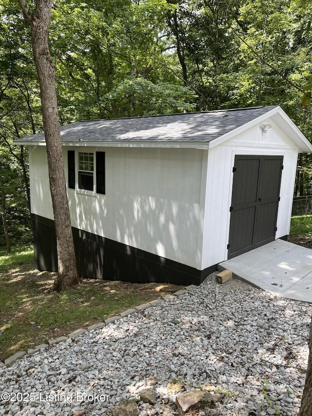 view of shed