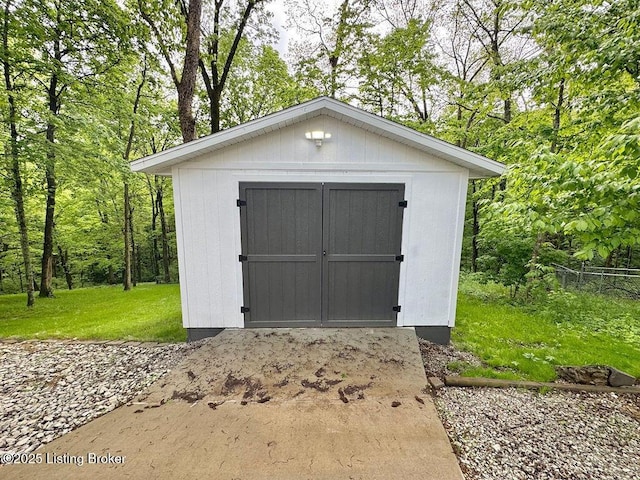 view of shed