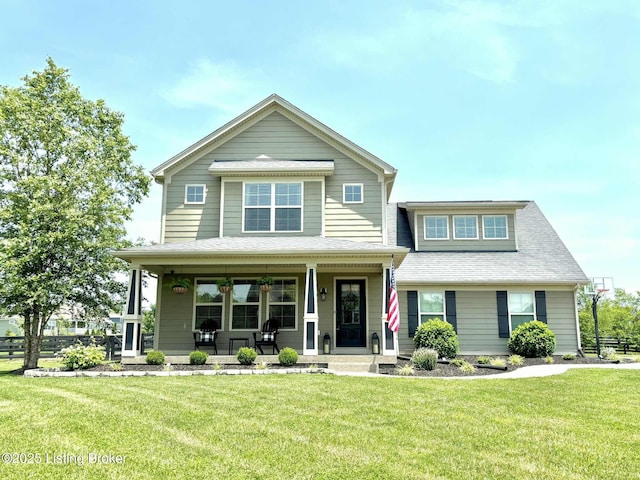 4815 Deer Creek Pl, Smithfield, KY 40068 - view of front of property featuring covered porch, a front yard, and roof with shingles