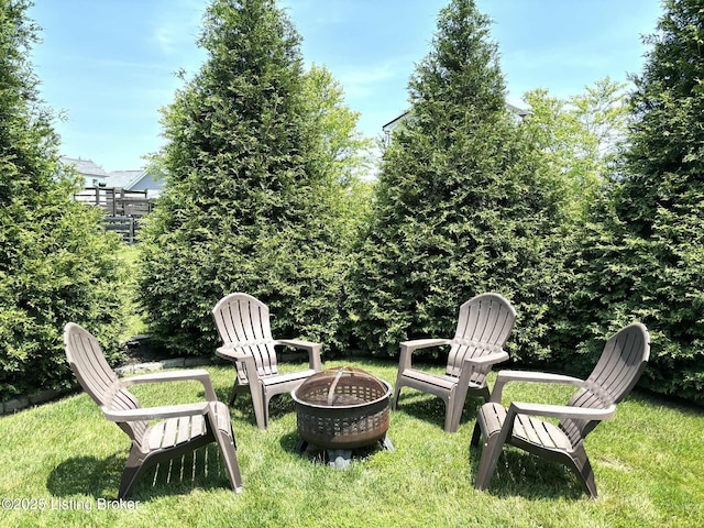 4815 Deer Creek Pl, Smithfield, KY 40068 - view of grassy yard with a fire pit
