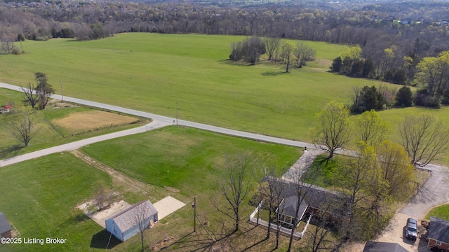 bird's eye view with a rural view