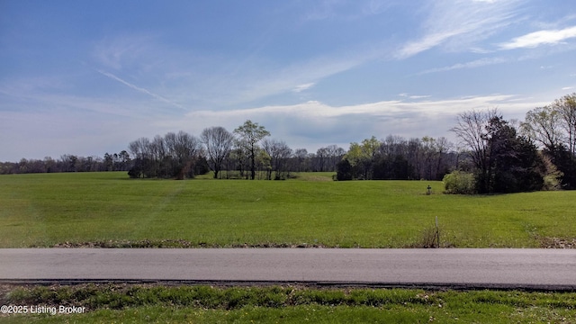 view of road with a rural view