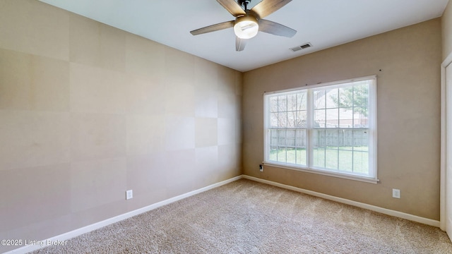 5214 Charlbury Ct, Louisville, KY 40241 - carpeted empty room with baseboards, a ceiling fan, and visible vents