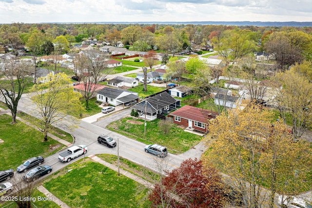 drone / aerial view with a residential view