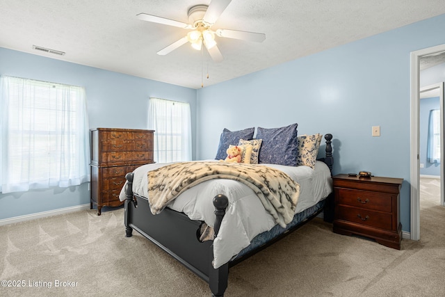 1112 Majestic Woods Dr, La Grange, KY 40031 - carpeted bedroom featuring baseboards, ceiling fan, and a textured ceiling