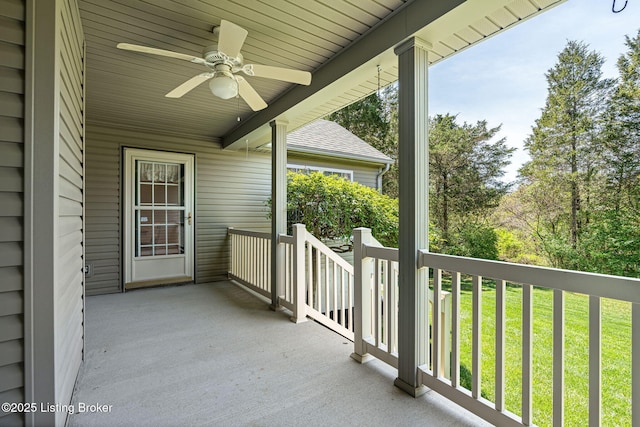 1112 Majestic Woods Dr, La Grange, KY 40031 - balcony with ceiling fan