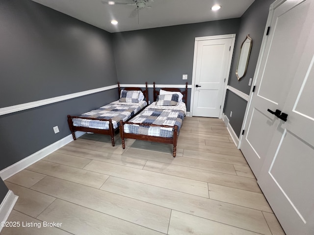 119 Fairway Dr, Hodgenville, KY 42748 - bedroom with baseboards, recessed lighting, and light wood-style floors