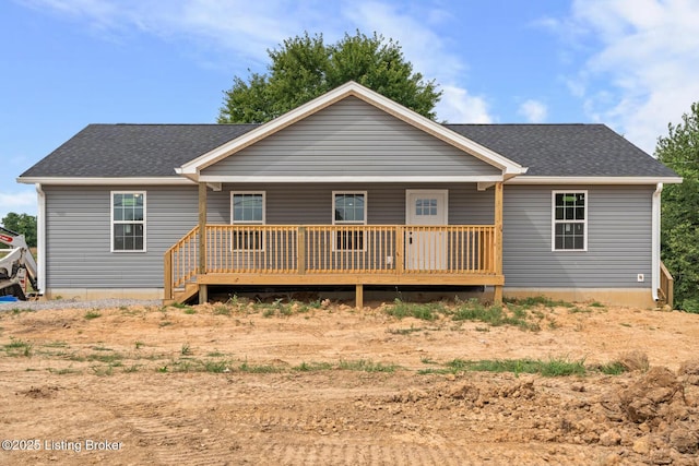 3408 Rhodelia Rd, Payneville, KY 40157 - rear view of property featuring a shingled roof and covered porch