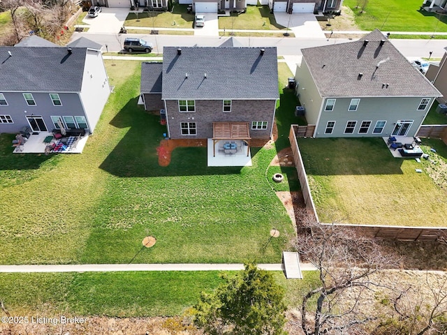 bird's eye view with a residential view