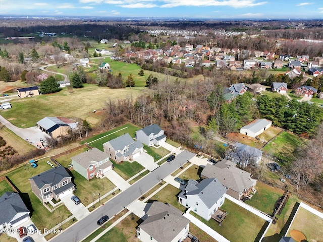 bird's eye view featuring a residential view