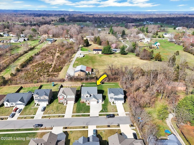 aerial view featuring a residential view