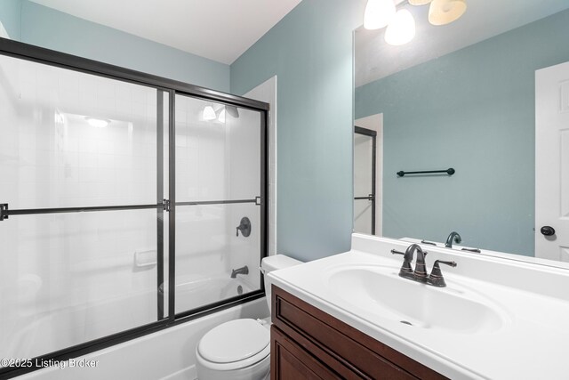 644 S 2nd St Unit 2, Louisville, KY 40202 - bathroom featuring shower / bath combination with glass door, vanity, and toilet
