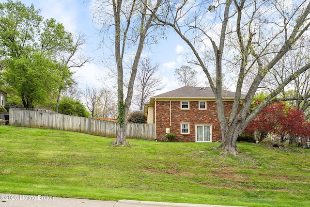 view of yard with fence