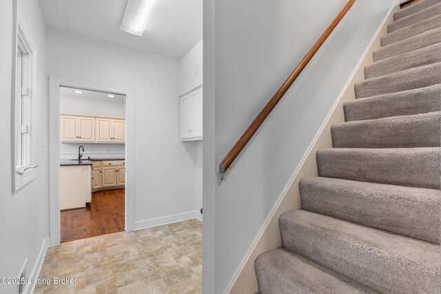 14801 Forest Oaks Dr, Louisville, KY 40245 - stairway with recessed lighting and baseboards
