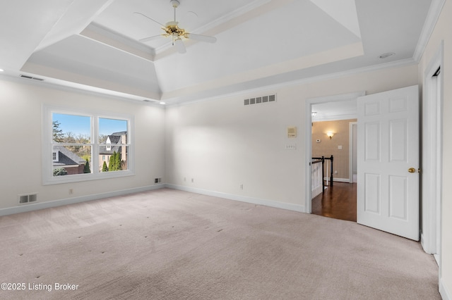 14801 Forest Oaks Dr, Louisville, KY 40245 - spare room featuring a tray ceiling and visible vents