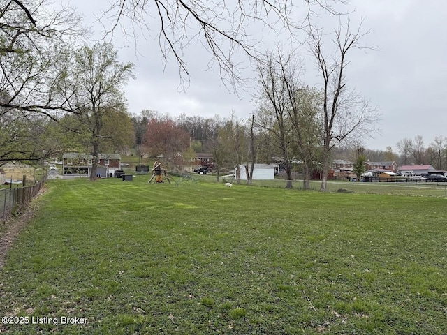 view of yard with fence