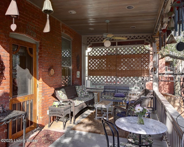 view of patio / terrace with an outdoor living space