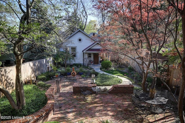 view of front of house with fence private yard