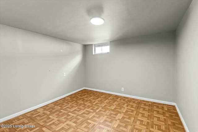 basement with baseboards