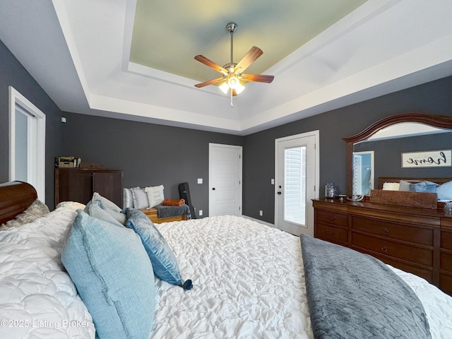 444 Wire Ln, Bardstown, KY 40004 - bedroom with a ceiling fan and a raised ceiling