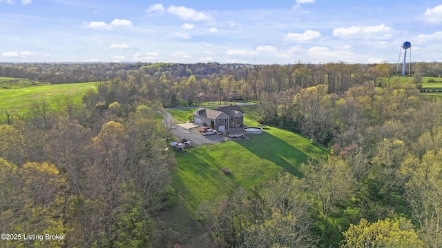 444 Wire Ln, Bardstown, KY 40004 - drone / aerial view featuring a forest view