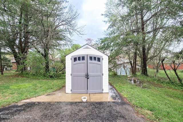 view of shed