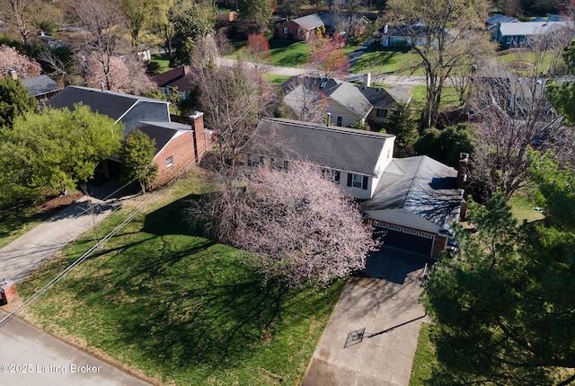 aerial view featuring a residential view