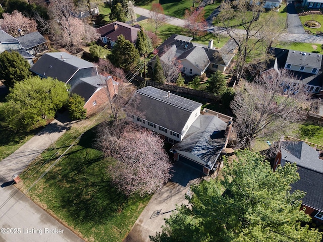 bird's eye view with a residential view
