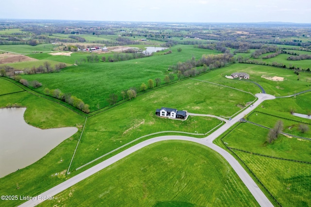 bird's eye view with a rural view
