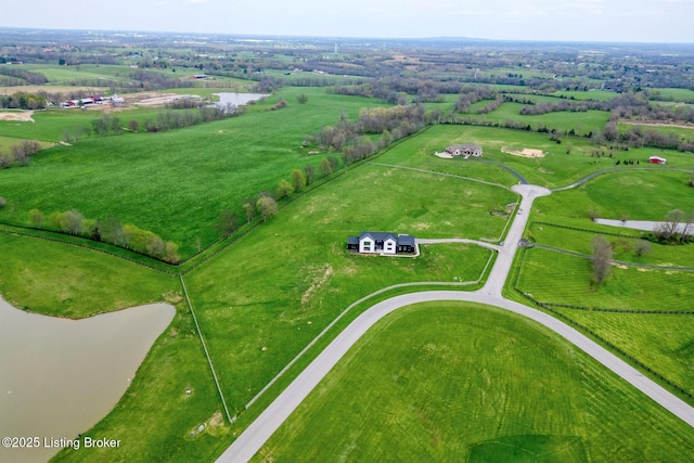 aerial view with a rural view