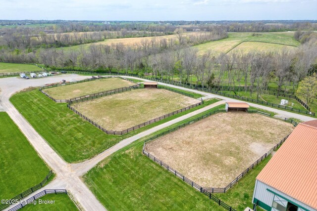 bird's eye view featuring a rural view