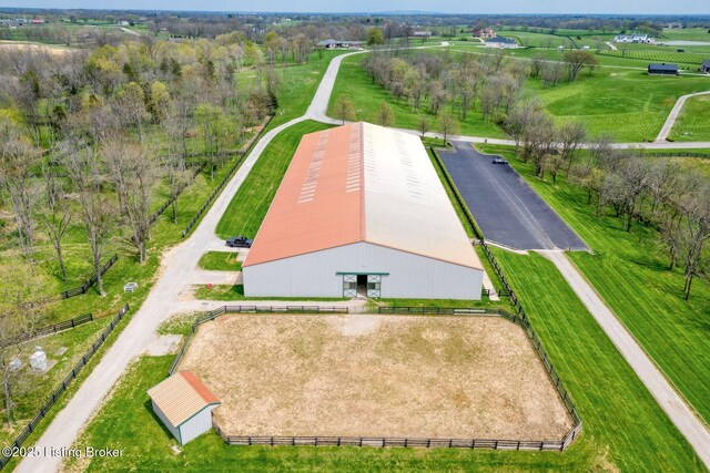 bird's eye view featuring a rural view
