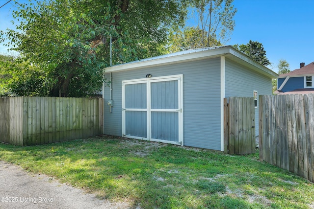 205 Birch Ave, La Grange, KY 40031 - view of shed with a fenced backyard