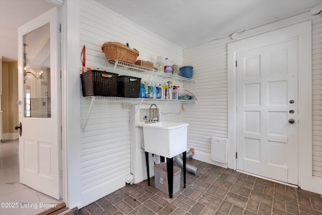 205 Birch Ave, La Grange, KY 40031 - washroom featuring brick patterned floor