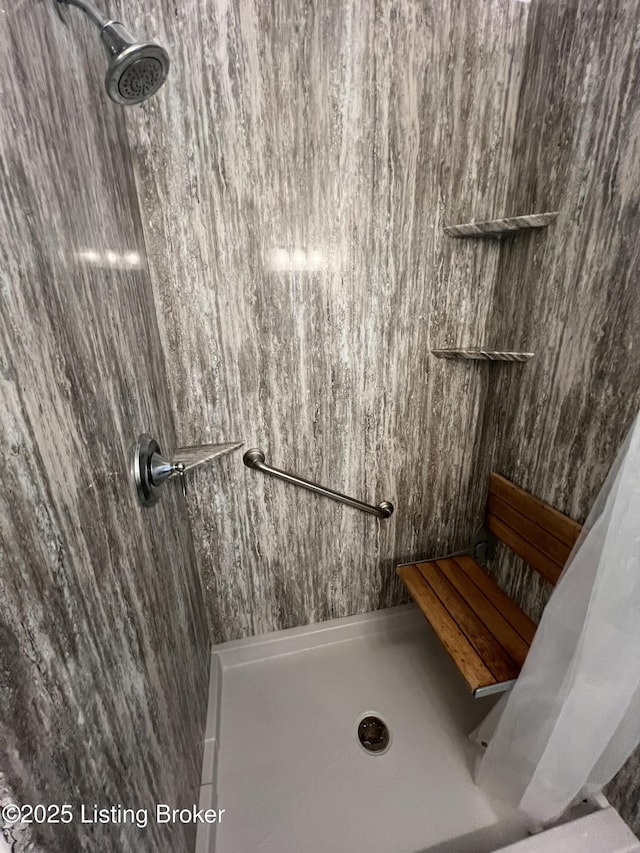 bathroom featuring a shower