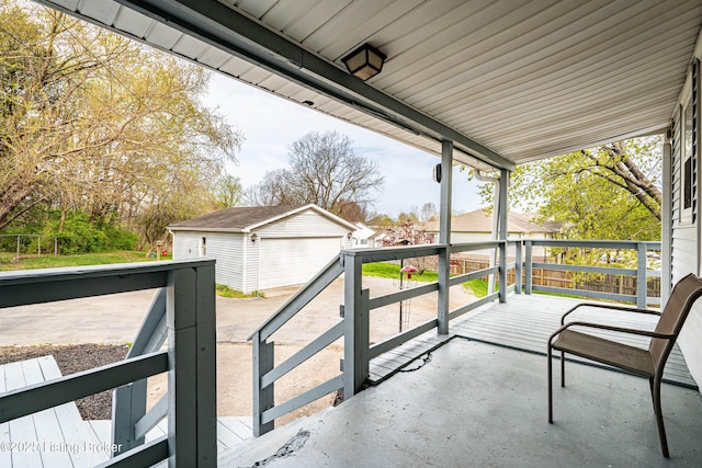view of wooden balcony featuring a wooden deck