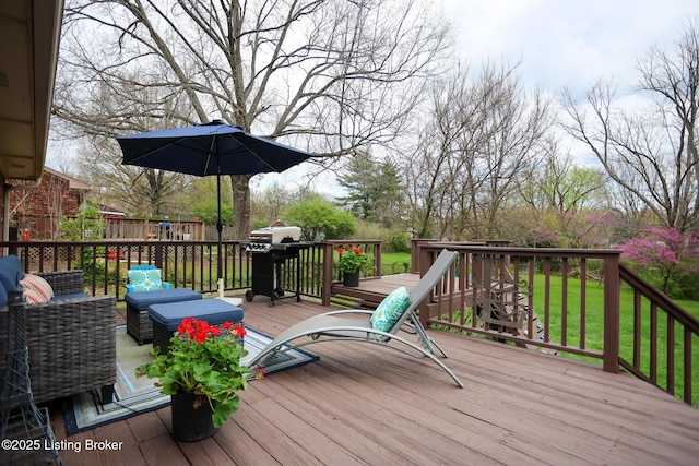 7407 Meadow Rd, Crestwood, KY 40014 - deck with a grill